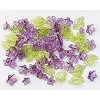 Acrylic Beads - Flower Beads - Leaf Beads - Purple / Green - Acrylic Beads - Acrylic Flower Beads - Flower Shaped Beads