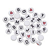 Round Letter Beads - Letter P - Letter Beads - Alphabet Beads - 