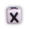 Alphabet Beads - X - Ceramic - Cube - White / Black Lettering - Ceramic Alpha Beads - X - Ceramic Alpabet Beads - Ceramic Letter Beads - Ceramic Alphabet Letter Beads