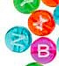 Transparent Round Letter Beads - Assorted Transparent Colors With White Letters - Letter Beads - Alphabet Beads - 