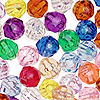 Faceted Beads - Assorted Tr - Faceted Acrylic Beads - Plastic Faceted Beads - 6mm Faceted Beads