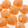Faceted Beads - Plastic Faceted Beads - Peach - 10mm Faceted Acrylic Beads - Large Acrylic Beads - 10mm Faceted Beads