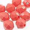 Faceted Beads - Plastic Faceted Beads - Coral - 10mm Faceted Acrylic Beads - Large Acrylic Beads - 10mm Faceted Beads