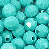 Faceted Beads - Aqua - 8mm Faceted Acrylic Beads - Plastic Faceted Beads - 8mm Faceted Beads