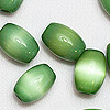 Oval Glass Cat Eye Beads - Green - Glass Beads - Tiger Eye Beads