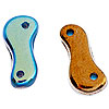 2 Hole Beads - 2 Hole Link Beads - Blue Turquoise/golden Rainbow Fullcoat - Glass Beads - Beads for Jewelry Making - 2-Hole Beads