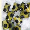 Glass Tube Beads Leopard Pattern - Leopard - Glass Beads - Tube Beads