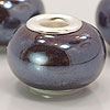 Metal Lined Large Hole Beads - Metallic Black - Pearl Beads - Round Beads - Round Pearls - Silver Pearls -