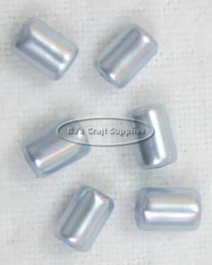 Blue Pearl Colored Glass Tube Beads