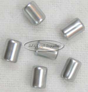 Gray Pearl Colored Glass Tube Beads