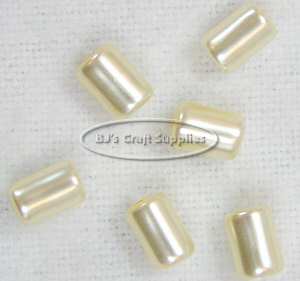 Ivory Pearl Colored Glass Tube Beads