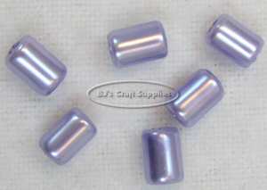 Lavender Pearl Colored Glass Tube Beads