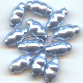 Blue Pearl Colored Glass Swirl Beads