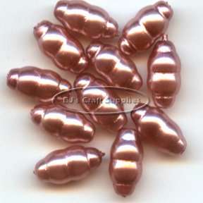 Champagne Pearl Colored Glass Swirl Beads