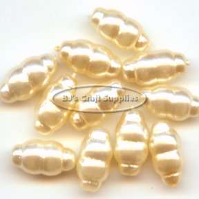 Ivory Pearl Colored Glass Swirl Beads