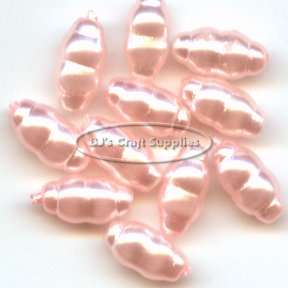 Pink Pearl Colored Glass Swirl Beads