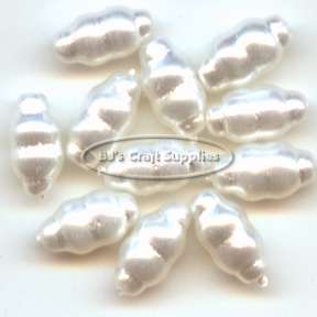 White Pearl Colored Glass Swirl Bead