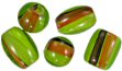 Striped Lime Glass Beads - Glass Striped Beads - Striped Glass Beads