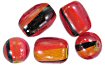 Striped Pink Glass Beads - Striped Glass Beads - Pink Glass Striped Beads - Touch of Glass Beads