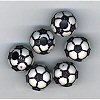 Team Sport Beads - Acrylic - Soccer Ball - Black and White - Sports Beads- Soccer ball beads -