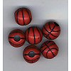 Team Sport Beads - Acrylic - Basketball - Orange and Black - -