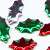 Flatback Rhinestone Leaves with Silver Backing - GREEN - Rhinestone Leaves - Rhinestones