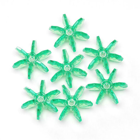 500pc 12mm Light Turquoise Starflake Beads