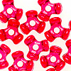 Tri Beads - Xmas Red - Propeller Beads - Plastic Tri Beads