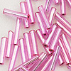 Glass Bugle Beads - Pink - Tube Beads - Cylinder Beads