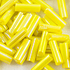 Glass Bugle Beads - Yellow Ab - Tube Beads - Cylinder Beads