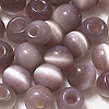 Glass Cat Eye Beads - Round Fiber Optic Beads - Mauve - Glass Beads - Cats Eye Glass Beads