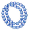 Round Glass Cat Eye Beads - Blue - Glass Beads - Tiger Eye Beads