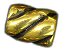Gold or Silver Barber Pole Bead 11 x 9