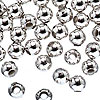 Metal Round Beads - Bright Silver - Round Metal Beads - Bright Silver Metal Pearls