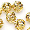 Round Filigree Beads - Gold - filigree beads