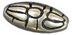 12 mm Metal Silver Colored Flowered Oval Beads