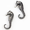 Seahorse Charms - Seahorse Beads - Black - Fish Beads - Fish Charms - Mini Seahorse - 