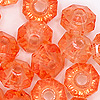 Faceted Rondelle Beads - Faceted Spacer Beads - Tangerine - Rondelle Spacer Beads