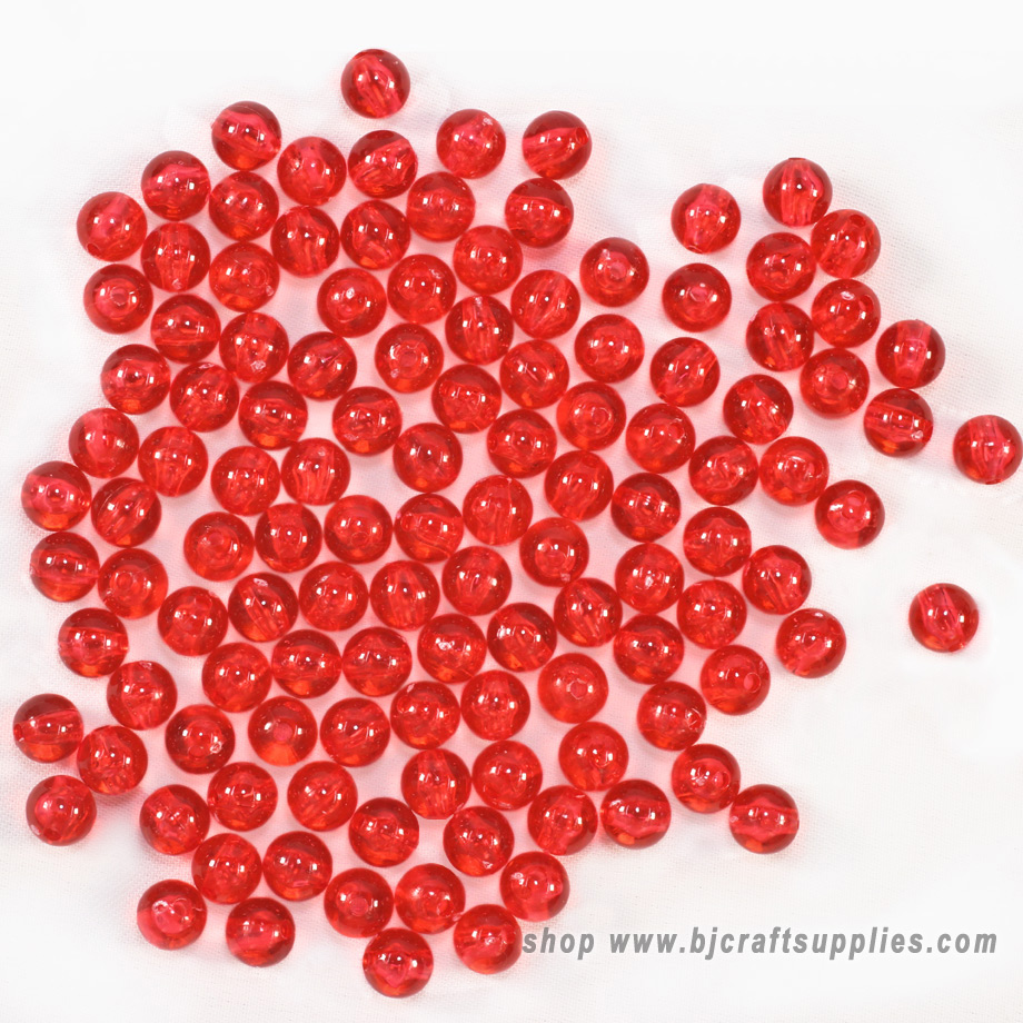 100 8MM ROUND FLUORESCENT RED FISHING BULK BEADS TACKLE RIG HOOK BEAD FISH RIGS