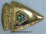 Gold Arrowhead with Turquoise Cabochon Inset Belt Buckle