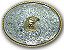 Gold Eagle Head and Edging on Lt Silver Oval Belt Buckle