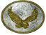 Gold Eagle and Edging on Lt Silver Oval Belt Buckle