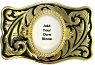 Gold and Black Rectangle Belt Buckles With Screw Type Setting