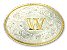 Lt Silver Ornate Oval with Gold "W" Belt Buckle