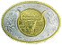 Gold Eagle Head and Edging on Lt Silver Oval Belt Buckle