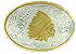 Lt Silver Ornate Oval with Gold Indian Chief Head Belt Buckle