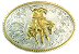 Lt Silver Oval with Gold Indian on Horse and Edging Belt Buckle