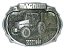 Stamped Farmer on Tractor Pewter Colored Western Belt Buckle