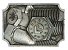 Stamped Nuts and Bolts Pewter Colored Western Belt Buckle