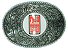 Antiqued Silver Oval with Ryan Center Belt Buckle
